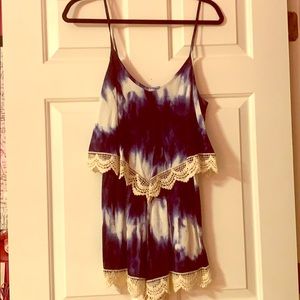 Fab’rik blue and white tie-dye romper